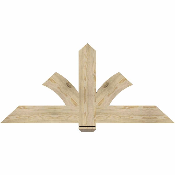 Ekena Millwork Redmond Rough Sawn Timber Gable Bracket, Douglas Fir, 60"W x 27"H x 2"D x 6"F, 11/12 Pitch GBW060X27X0206RED00RDF - main